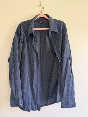 Striped Blue Men's Dress Shirt